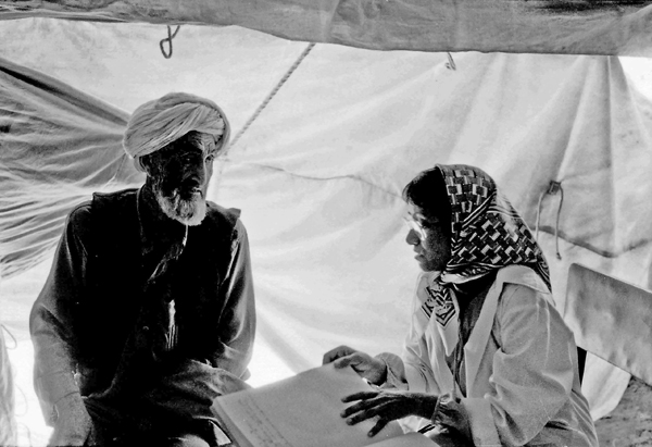 Woman physcian at refugee camp